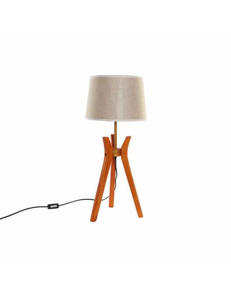 Lampe de bureau DKD Home Decor Marron Beige Polyester Bois 220 V 50 W