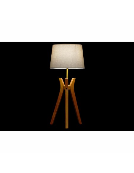 Lampe de bureau DKD Home Decor Marron Beige Polyester Bois 220 V 50 W