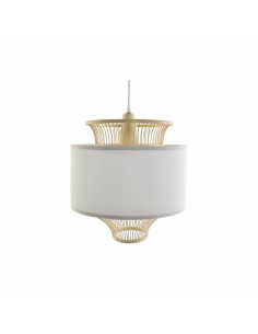 Suspension DKD Home Decor Blanc Polyester Bambou (40 x 40 x 52 cm)