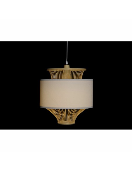 Suspension DKD Home Decor Blanc Polyester Bambou (40 x 40 x 52 cm)
