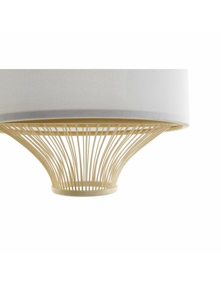 Suspension DKD Home Decor Blanc Polyester Bambou (40 x 40 x 52 cm)
