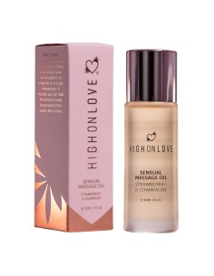 Huile de massage érotique Highonlove Fraise Vin Mousseux à la Fraise 30 ml 2
