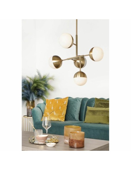 Suspension DKD Home Decor Métal Verre Doré (74 x 52 x 168 cm)