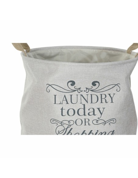 Panier DKD Home Decor Beige Gris Marron Clair 39 x 39 x 41 cm Polyester (3 Unités) (3 Pièces)