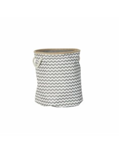 Panier DKD Home Decor Blanc Gris Jute Zigzag Boho 38 x 38 x 45 cm