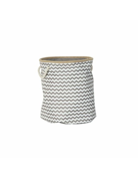 Panier DKD Home Decor Blanc Gris Jute Zigzag Boho 38 x 38 x 45 cm