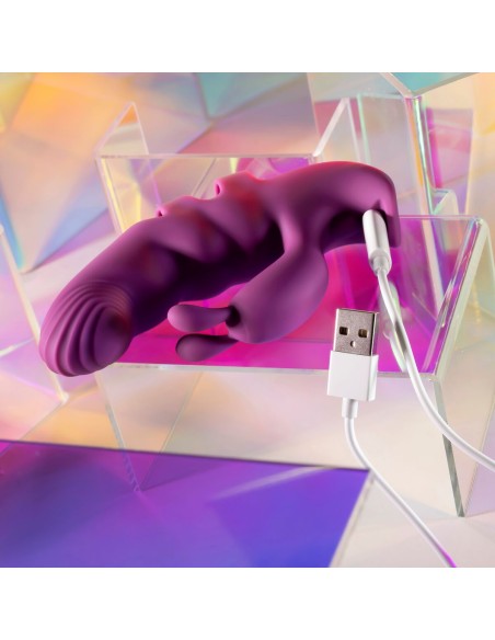 Vibration de Stimulation Double Evolved Playboy Violet