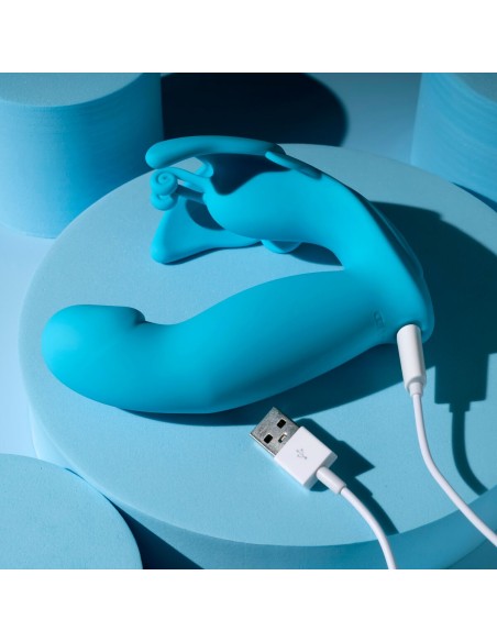 Vibration de Stimulation Double Evolved Bleu
