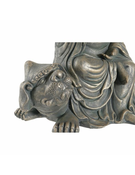Figurine Décorative DKD Home Decor 38 x 25 x 43 cm Noir Doré Buda Gris foncé Oriental Moderne