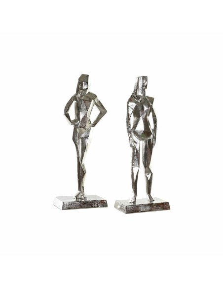Figurine Décorative DKD Home Decor 8424001856480 23 x 13 x 62 cm Argenté (2 Unités)