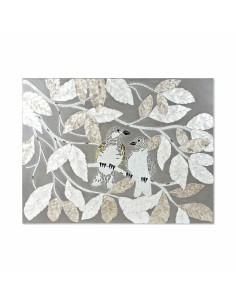 Toile DKD Home Decor Beige Gris Feuille d'une plante 90 x 4 x 70 cm