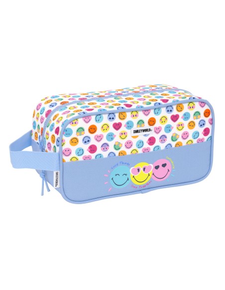 Range-Chaussures de Voyage Smiley Joyful Multicouleur Bleu clair 29 x 15 x 14 cm