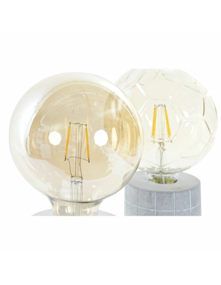 Lampe de bureau DKD Home Decor Blanc Gris Doré Ciment 12 x 12 x 22 cm (2 Unités)