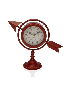 Horloge de table Versa Bordeaux Flèche pleine Métal (23 x 16 x 8 cm)