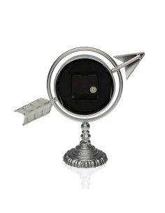 Horloge de table Versa Argenté Flèche pleine Métal (23 x 16 x 8 cm) 2