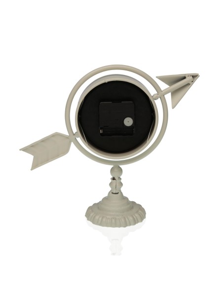 Horloge de table Versa Blanc Flèche pleine Métal (23 x 16 x 8 cm)