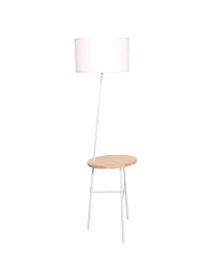 Lampadaire DKD Home Decor Blanc Marron Polyester Métal Pin (40 x 65 x 152 cm)