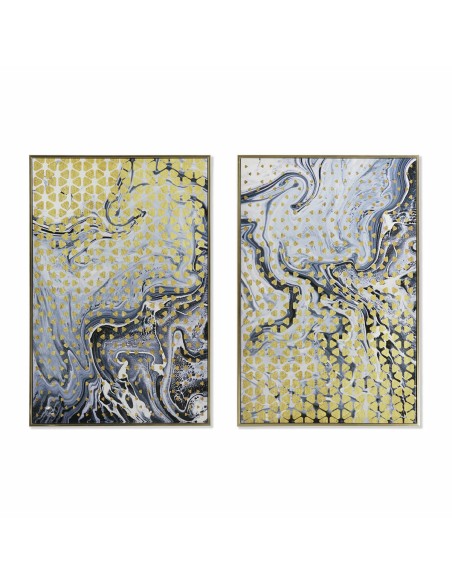 Cadre DKD Home Decor Abstrait 60 x 3 x 90 cm Moderne Laqué (2 Unités)