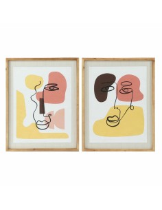 Cadre DKD Home Decor 55 x 2 x 70 cm Abstrait Scandinave (2 Unités)