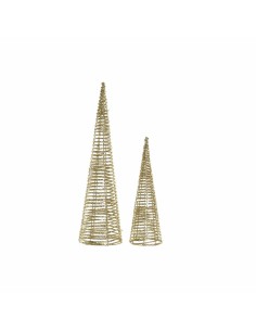 Décorations de Noël DKD Home Decor Rotin (2 pcs) (12 x 12 x 40 cm) (16 x 16 x 60 cm)