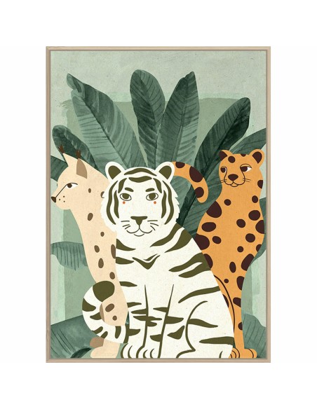 Cadre DKD Home Decor 83 x 4,5 x 123 cm Tropical animaux (2 Unités)