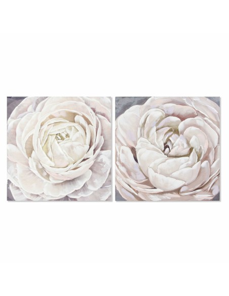 Cadre DKD Home Decor Fleur (80 x 3 x 80 cm) (2 Unités)