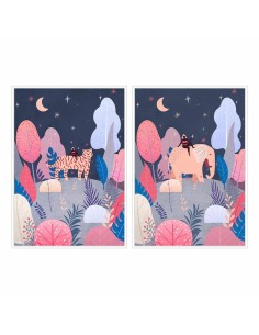 Cadre DKD Home Decor 53 x 4,3 x 73 cm Arbres Scandinave (2 Unités)