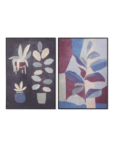 Cadre DKD Home Decor 83 x 4,5 x 123 cm Fleurs Moderne (2 Unités)
