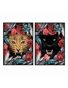 Cadre DKD Home Decor 53 x 4,3 x 73 cm Tropical Jungle (2 Unités)
