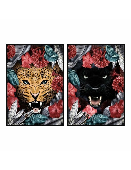 Cadre DKD Home Decor 53 x 4,3 x 73 cm Tropical Jungle (2 Unités)