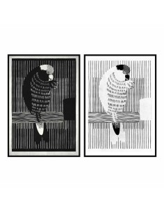 Cadre DKD Home Decor 83 x 4,5 x 123 cm Perroquet Moderne (2 Unités)