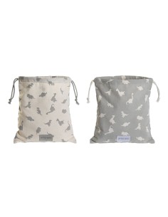 Sac à dos enfant DKD Home Decor Blanc Gris 24 x 2 x 26 cm (2 Unités)