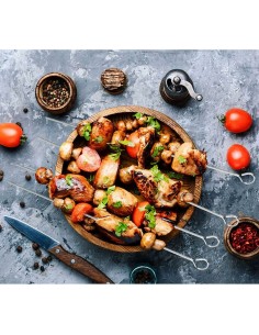 Ensemble de brochettes pour barbecue Algon Métal 27 cm 6 Pièces (24 Unités) 2