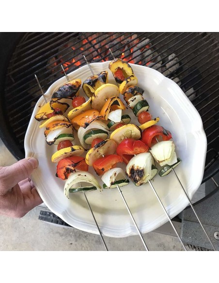 Ensemble de brochettes pour barbecue Algon Métal 25 cm 12 Pièces (24 Unités)