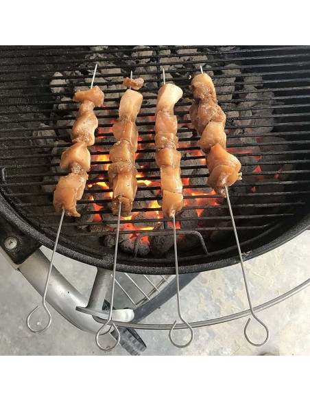 Ensemble de brochettes pour barbecue Algon Métal 35 cm 12 Pièces (24 Unités)