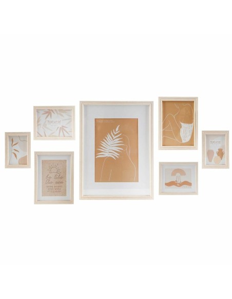 Porte photos mural DKD Home Decor 32,5 x 1,5 x 45 cm Verre Naturel Marron Moderne Bois MDF