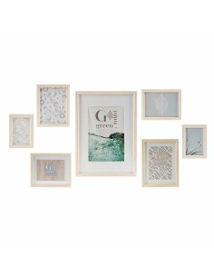 Porte photos mural DKD Home Decor 32,5 x 1,5 x 45 cm Verre Naturel Vert Bois MDF Scandinave