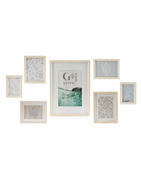 Porte photos mural DKD Home Decor 32,5 x 1,5 x 45 cm Verre Naturel Vert Bois MDF Scandinave