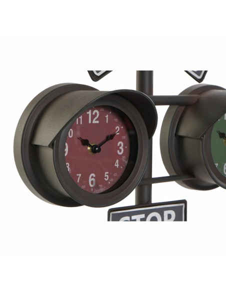 Horloge de table DKD Home Decor Noir Verre Fer (36 x 22 x 52 cm)