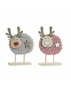 Décorations de Noël DKD Home Decor Polyester Bois (2 pcs) (10 x 4 x 16 cm)