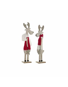 Décorations de Noël DKD Home Decor Polyester Bois (2 pcs) (9 x 6 x 39 cm)
