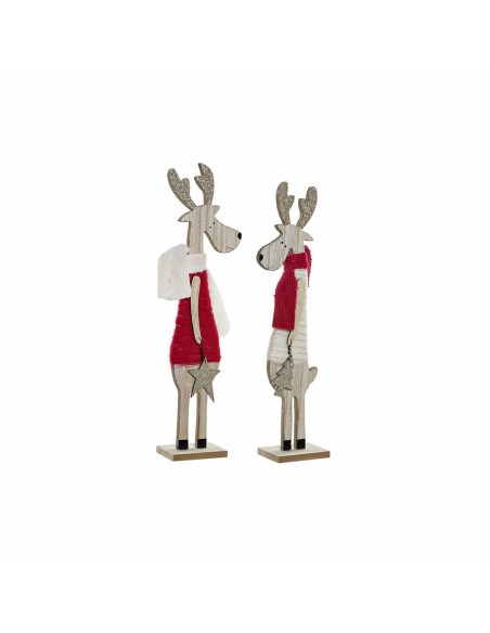 Décorations de Noël DKD Home Decor Polyester Bois (2 pcs) (9 x 6 x 39 cm)
