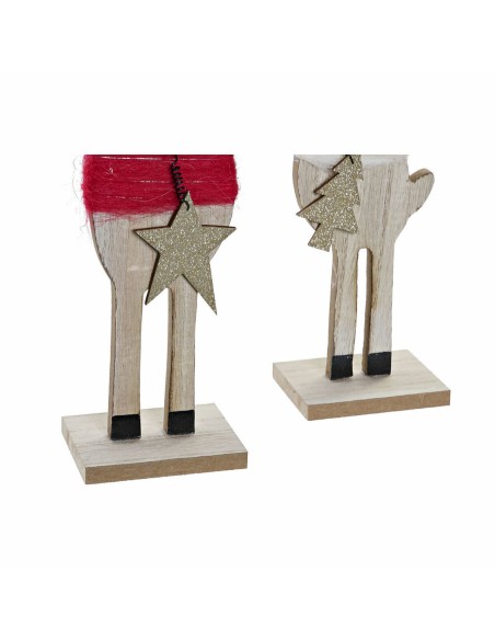 Décorations de Noël DKD Home Decor Polyester Bois (2 pcs) (9 x 6 x 39 cm)