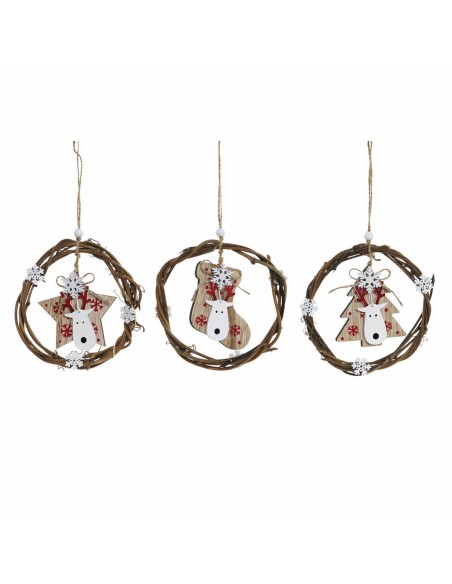 Décorations de Noël DKD Home Decor Bois (3 pcs) (14 x 1 x 18 cm)