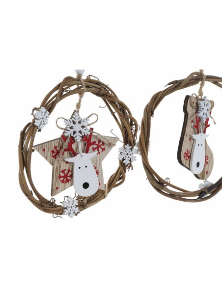 Décorations de Noël DKD Home Decor Bois (3 pcs) (14 x 1 x 18 cm)
