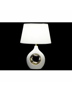 Lampe de bureau DKD Home Decor Blanc Argent Polyester Porcelaine 220 V Doré 50 W (2 pcs) (31 x 21 x 45 cm) 2