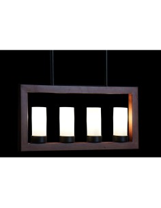 Suspension DKD Home Decor Marron Aluminium Verre (52 x 6 x 26 cm) 2
