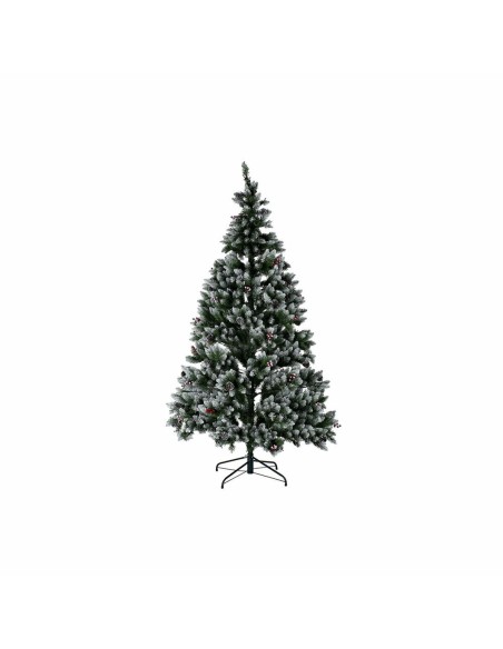 Sapin de Noël DKD Home Decor Blanc Rouge Vert PVC Ananas Enneigé 125 x 125 x 210 cm
