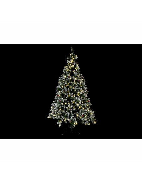 Sapin de Noël DKD Home Decor Blanc Rouge Vert PVC Ananas Enneigé 125 x 125 x 210 cm