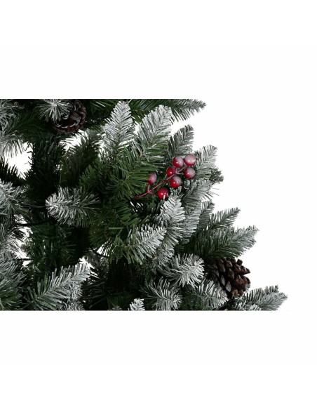 Sapin de Noël DKD Home Decor Blanc Rouge Vert PVC Ananas Enneigé 125 x 125 x 210 cm